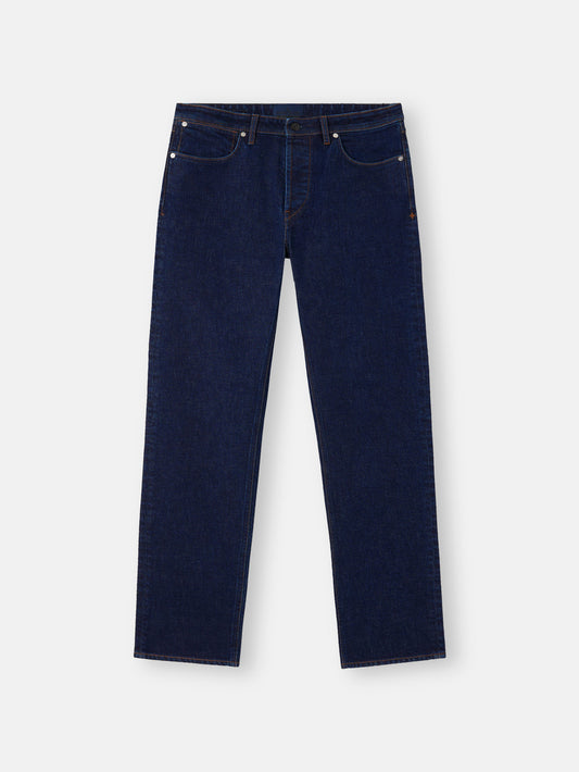 J100007 STRETCH INDIGO DENIM-RINSED